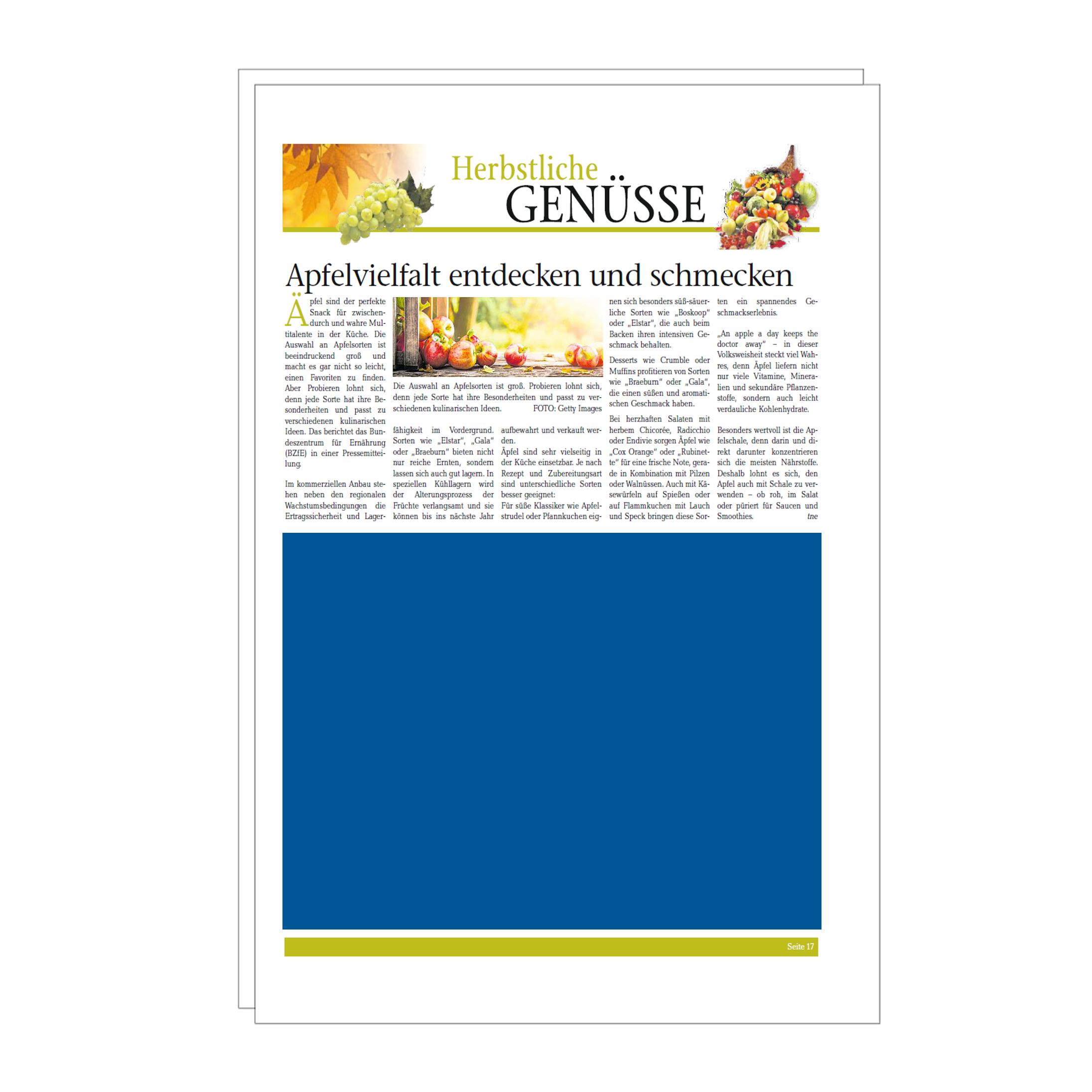 Halbseitige Anzeige