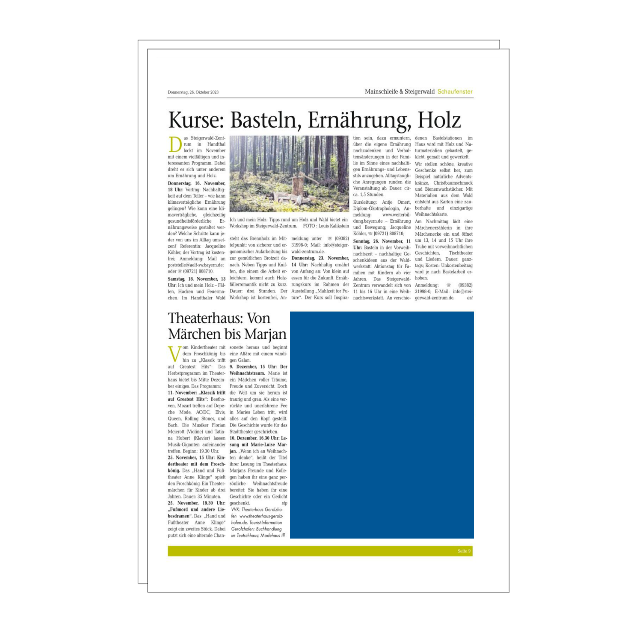 Viertelseitige Anzeige