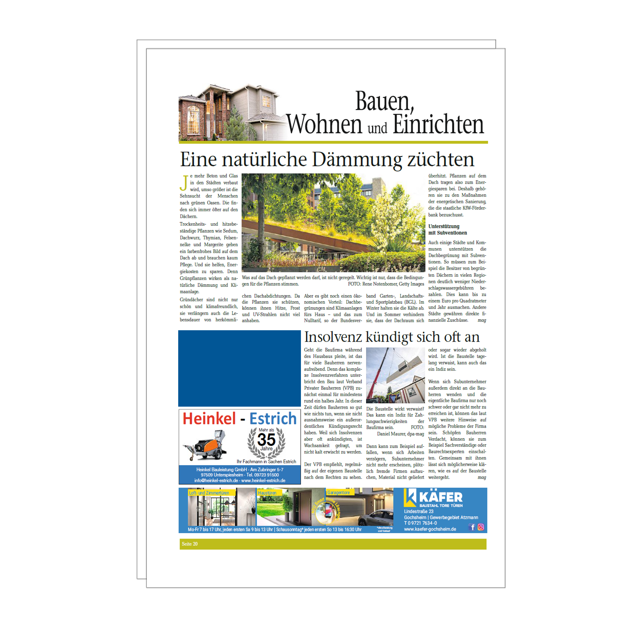 Visitenkartenanzeige